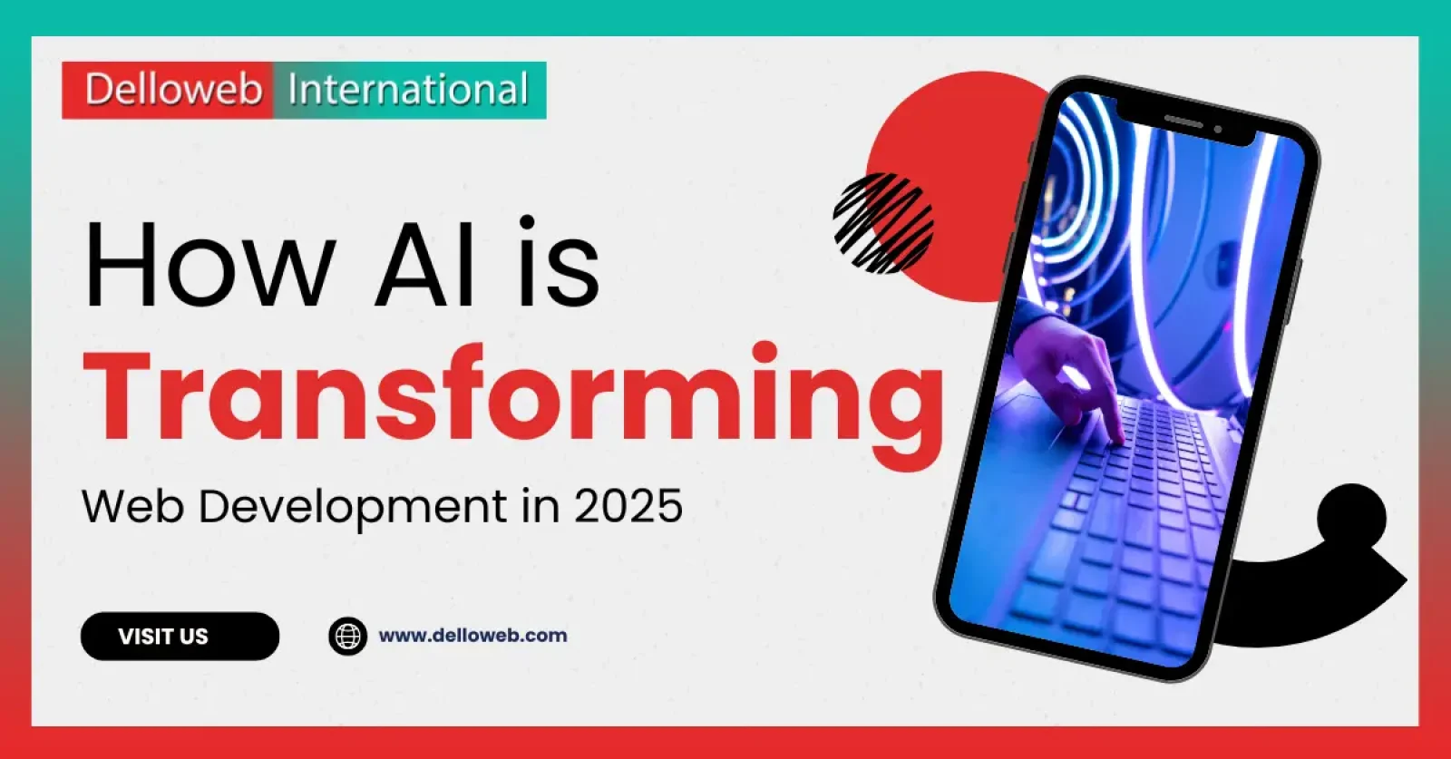 Visual representation of AI's impact on web development in 2025, highlighting advancements in design and functionality.