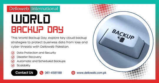 Promotional image for World Backup Day by Delloweb Pakistan, highlighting data protection strategies and backup services.